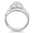 thumbnail image 3 of Luxe Jewelry Designs 2-Piece Women's Sterling Silver Wedding Ring Set with Cubic Zirconia, Size 7, 3 of 4