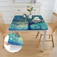 thumbnail image 2 of WERPE Teal Tree Tree of Life Modern Abstract Waterproof Resistant Fabric Square Tablecloth white, 2 of 7