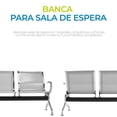 thumbnail image 2 of Banca para Sala de Espera 3 Asientos Onof, Acero Cromado, Diseño Moderno y Resistente, 2 of 6