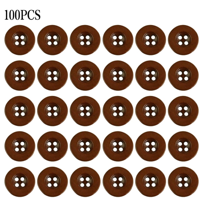 Botones de resina color caramelo 4 agujeros decoración hecha a mano para niños para manualidades de costura DIY 100 Piezas tholdsy HA7573-09B