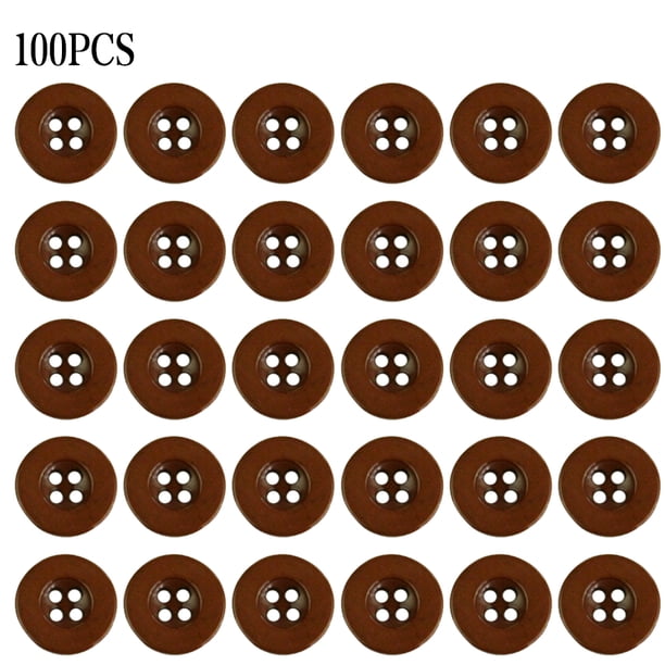 Botones de resina color caramelo 4 agujeros decoración hecha a mano para niños para manualidades de costura DIY 100 Piezas