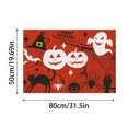 thumbnail image 2 of Halloween Doormat Scary Pumpkin Non Entry Rug For Home Indoor Outdoor Welcome Mat Durable Polyester Carpet Soft Big Blanket And The Blanket down Lap Blanket Lightweight Blanket Size Light Blanket Twin, 2 of 3