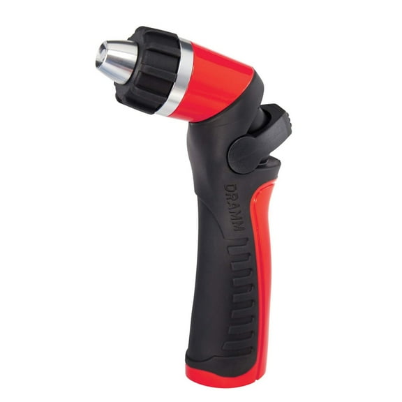 Dramm One Touch Metal Pistol Watering Nozzle - Adjustable Flow - Red