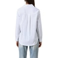 thumbnail image 3 of CAMISAS CASUALS INSPIRE CHIC DE BOTONES PARA MUJER, BLUSA DE MANGA LARGA CON COLLAR Y ROLLO, TAMAÑO M, BLANCA, 3 of 6