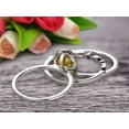 thumbnail image 2 of 3 Carat 8x6mm Oval Cut Champagne Diamond Moissanite Wedding Anniversary Gift Engagement Ring On 10k White Gold With Matching Band Art Deco Vintage Look, 2 of 5