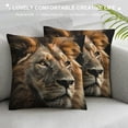 thumbnail image 3 of GOSMITH Throw Pillow Covers Lion Black Decorative Pillow Cases Home Decor Standard Square Pillowcases White, 3 of 5