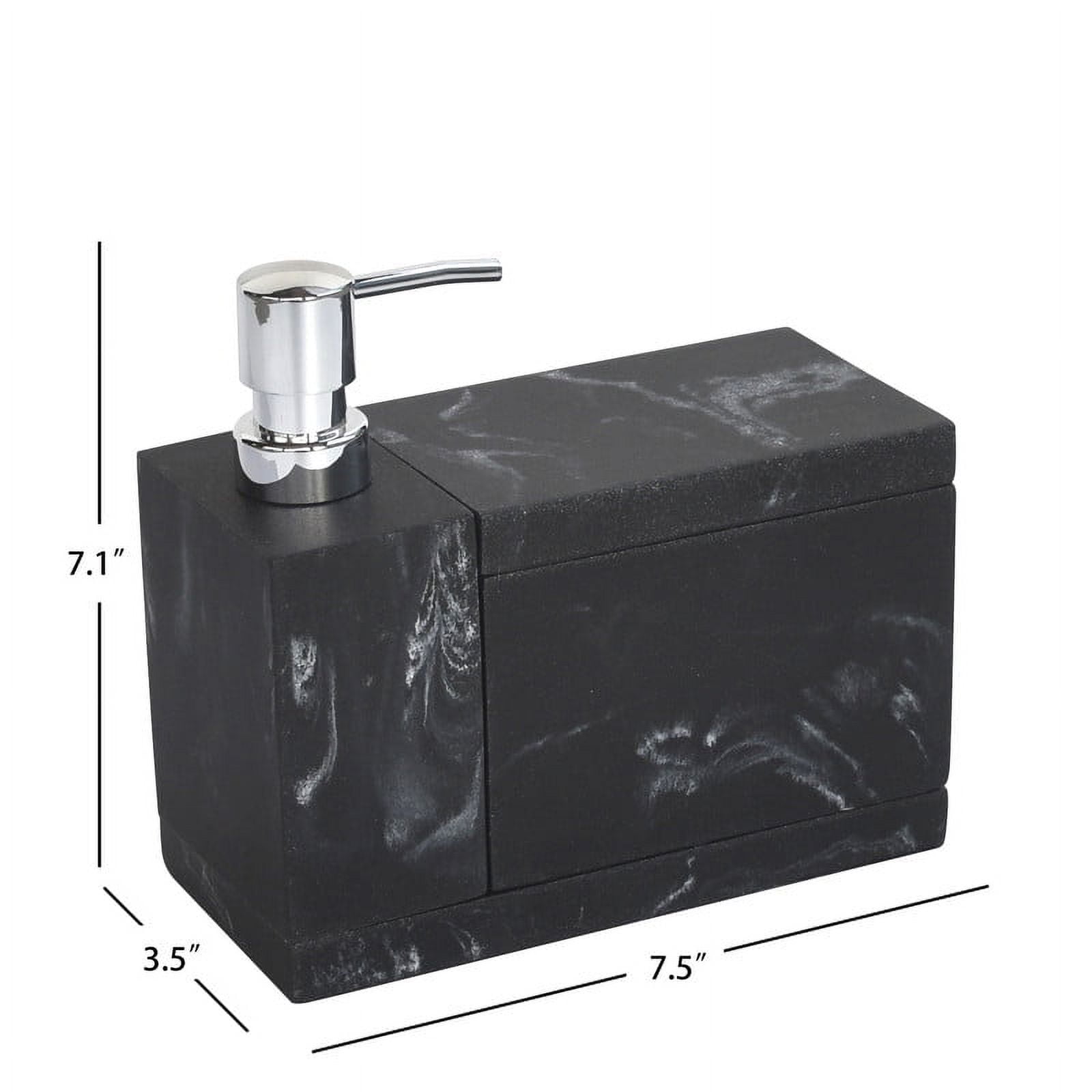 Better Homes & Gardens Black Faux Marble Finish 4 Piece Vanity Organizer Set, Resin