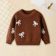 thumbnail image 2 of Gibobby Infant Baby Boy Girl Knit Sweater Rooster Goose Embroidery Crew Neck Long Sleeve Pullover Knit Shirt Winter Clothes,Coffee,6-9 Months, 2 of 9