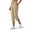 Deep Khaki, variant on Womens Hiking Capri Pants High Waisted Drawstring Athletic Joggers Quick Dry Workout Lounge Travel Cropped