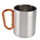 thumbnail image 1 of Taza de acero inoxidable de 360 ​​ml, doble pared, asa cómoda, superficie brillante, exquisita y duradera taza de café de acero inoxidable, asa naranja, 1 of 10