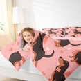 thumbnail image 3 of Homewish Cute Dachshund Dog Full Size Comforter Sets,Kawaii Love Pattern Bedding Comforter Set,Pink,Pink Reversible,3-Piece,1 Comforter and 2 Pillowcases, 3 of 7