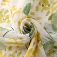 thumbnail image 4 of Bufanda pequeña de lino y algodón con hilo de Bali, sencilla y fresca, para mujer, con estampado de hojas de color amarillo brillante y verde fruta, con borlas, 4 of 6