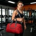 thumbnail image 4 of Foldable Sports Gym Bag with Shoe Compartment, Lightweight Travel Duffle for Workout and Weekend Trips,Red-45x30x12cm, 4 of 7