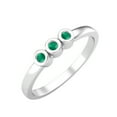 thumbnail image 2 of Tiny Round Shape Green Onyx Stackable Women Mother's Day Gift Ring 925 Silver Delicate Jewelry, 2 of 3