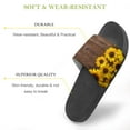 thumbnail image 3 of GZHJMY Stylish Slides for Women Men, Brown Wooden Board Sunflower Soft Flexible Slip-on Sandals Slippers, 3 of 7