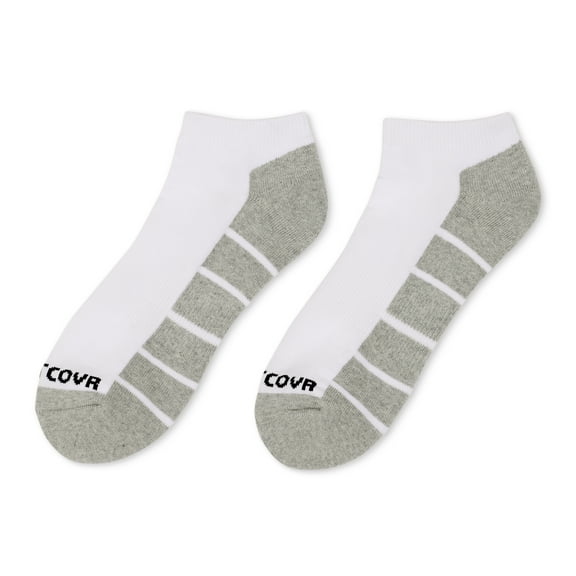 FOOTCOVR Cushioned White Low Ankle Socks for Women & Men - 6 Pair Ultra Soft Low Ankle Socks Cotton Blend Socks for Mens Size 8-12