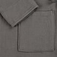 thumbnail image 5 of Superior Waffle Weave Cotton Unisex Adult Bath Robe, Charcoal, Large, 5 of 12
