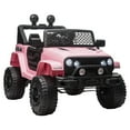 thumbnail image 2 of Aosom 12V Kids Ride On Truck with Parent Remote Control, Battery Powered Electric Car with Spring Suspension, Adjustable Speed, LED Lights and Horn, Pink, 2 of 9
