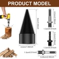 thumbnail image 5 of 1/2Pcs Firewood Log Splitter 32mm 42mm High-Carbon Steel Wood Log Drill Bit with Hex/Round/Square Shank Titanium Coated Sturdy Wood Splitting Screw Cone for Electric Drill Camping, 5 of 10