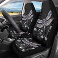 thumbnail image 2 of Yuyamidu Aesthetic Dragonfly Car Seat Covers Waterproof Front Seat Covers Flowers Automobile Front Seat Cover Easy to Install Car Interior Automotive Universal Fit Most Cars, 2 of 7
