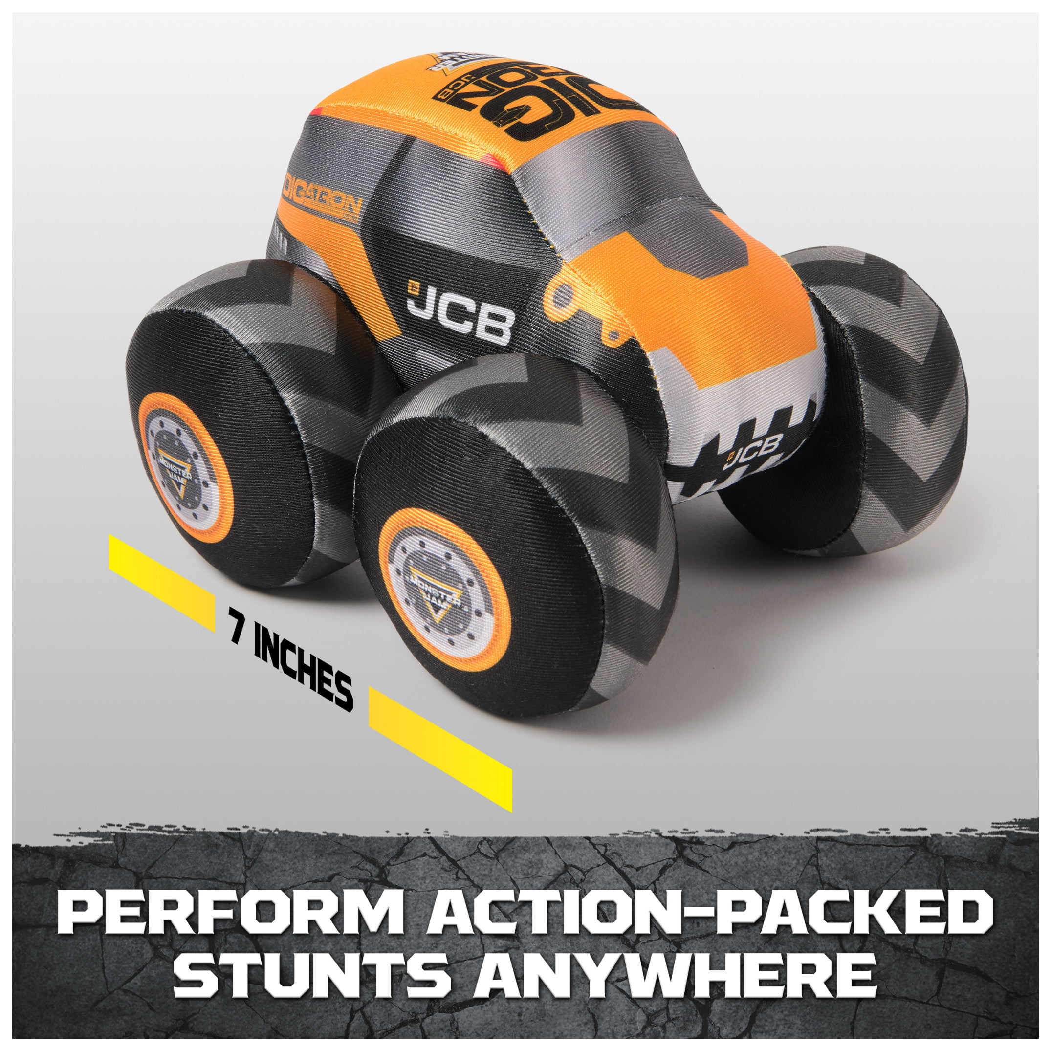 Monster Jam Digatron Plush Truck with Sound Effects, Plush Toy for Ages 3 and Up, 7”