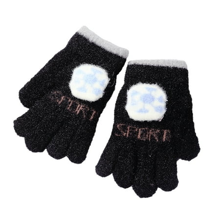 

Qufokar Kids Gloves Bulk 4 Year Winter Glove Toddler Gloves Thickened Warm Boys Girls Knitted Five Finger Points Autumn Winter Football Fleece