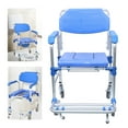 thumbnail image 6 of Commode Wheelchair Toilet Shower Seat Potty Bathroom Rolling Washable Chair, 6 of 11