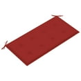 thumbnail image 4 of vidaXL Garden Bench with Red Cushion 112 cm Solid Teak Wood, 4 of 5