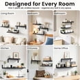 thumbnail image 6 of Ophanie 16 inch 3 Pack L-shaped Wood Floating Shelves, Hanging Float Shelf for Wall Mounted Decorative Shelves, 6.7 x 16 Inch, Set of 3, Black, 6 of 6
