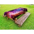thumbnail image 1 of Galaxy Outdoor Tablecloth, Magellanic Cloud Stars And Colorful Fantastic Cosmic Universe View Pattern, Decorative Washable Fabric Picnic Tablecloth, 58 X 104 Inches, Purple Blue Orange, by Ambesonne, 1 of 2