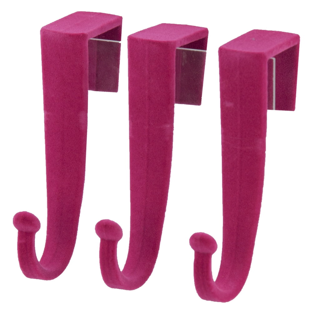 Home Basics Brights Collection NonSlip Velvet Over the Door Hook