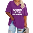 thumbnail image 2 of Camisetas de Verano de las Mujeres de Manga Corta con Cuello en V de Gran Tamaño Camiseta Deportiva Sólida, Base Cómoda Casual, 2 of 4