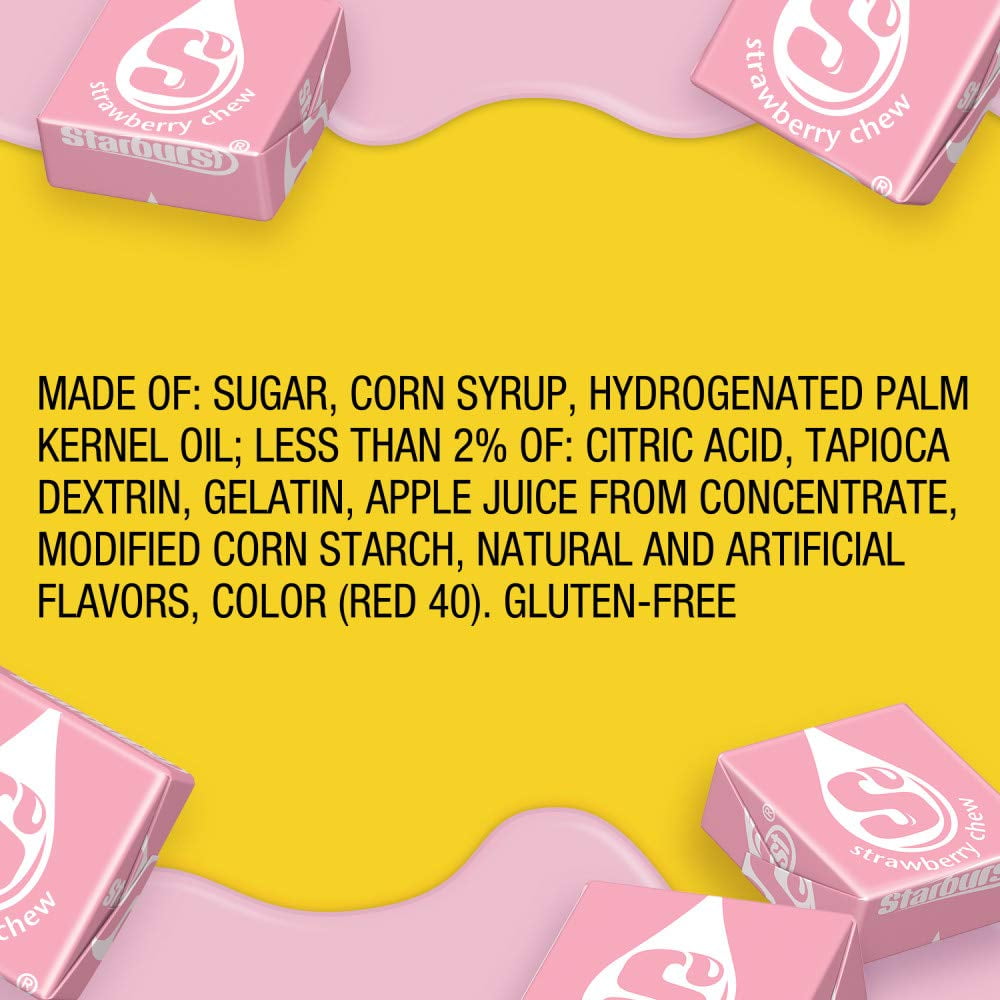 STARBURST All Pink Fruit Chews Candy Bulk Pack, 2.07 oz (Pack of 24)