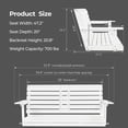 thumbnail image 3 of Innovaze 4.5 FT Poly Lumber Porch Swing for 2 Person, High Back & Deep Seat Comfort, Foldable Cup Holders, Stainless Steel Hardware, White, 3 of 5
