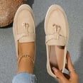 thumbnail image 4 of Women's Slip On Suede Loafers Comfortable Lightweight Business Dress Shoes Wide Width Slip On Sneakers Brown Size 6, 4 of 8