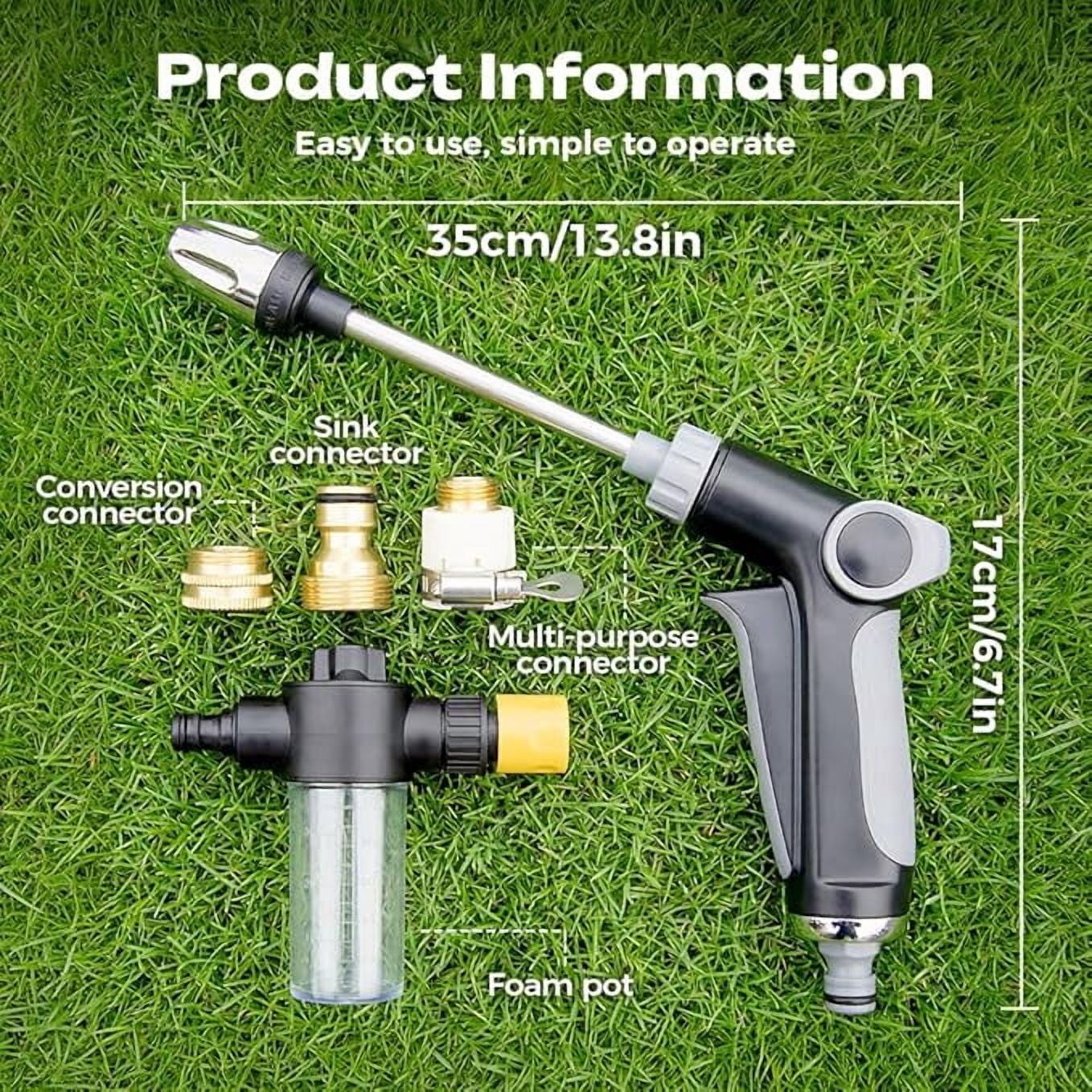 TripleHBB 2026Upgrade Turn Any Hose into a High Pressure Water Cleaning Jet,Power Jet Washer with High Pressure Hose Nozzle,Multi Function Lawn & Garden Watering Sprayer for Yard Car