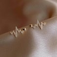 thumbnail image 5 of Heartbeat Diamond Red Temperament Small Earrings for Women, South Korea Fashion Network Birthday Gifts, 5 of 5
