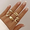 thumbnail image 3 of Anillo YEEZII chapado en oro grueso de 18 quilates para mujer, juego de 5, 3 of 9