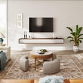 thumbnail image 3 of POVISON Fully-Assembled Minimalist Floating TV Stand for TVs up to 80",94" Modern Wall-Mounted Entertainment Center with 4 Drawers,Walnut & White, 3 of 9