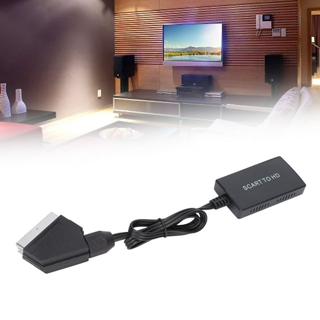Video Audio Converter Adapter, Compact HD Audio Converter Lifelike Picture Scart To HD Multimedia Interface 1080p Clear for DVD TV