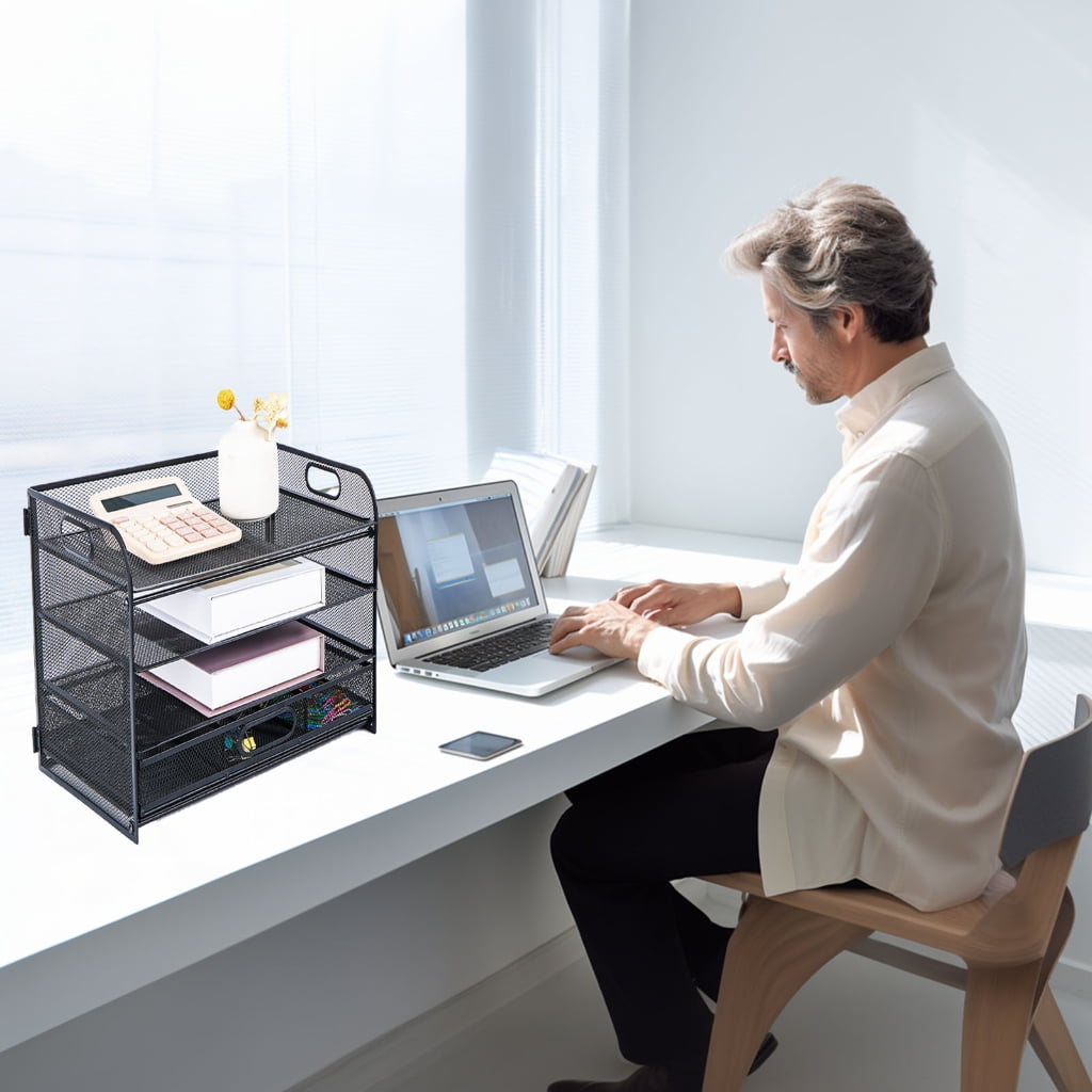 Multifunction File Letter Tray Organizers Space Saving Office Desk Organizers