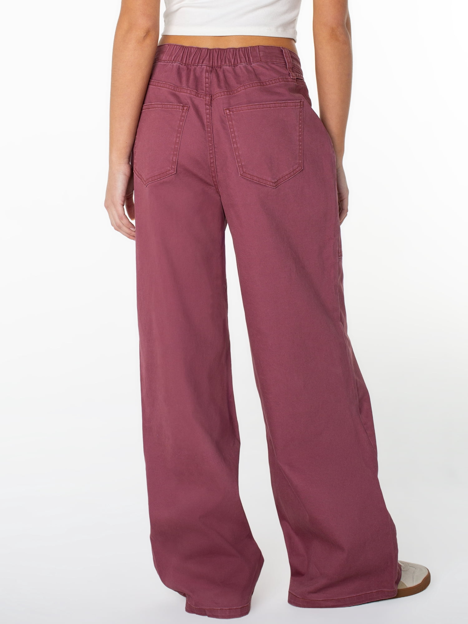 Celebrity Pink Women's and Women's Plus Tie Front Cargo Wide Leg Pants, Sizes XS-4X