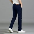 thumbnail image 3 of Guluxicc Pants for Men Casual Stretch Jeans Slim Fit Straight Leg Cotton Denim Pants, Blue, 3 of 3