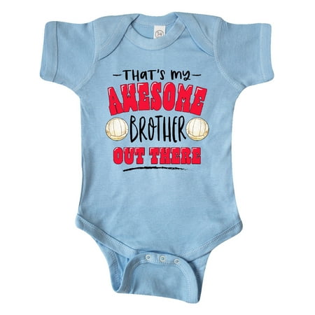 

Inktastic That s My Awesome Brother Out There with Volleyballs Gift Baby Boy or Baby Girl Bodysuit