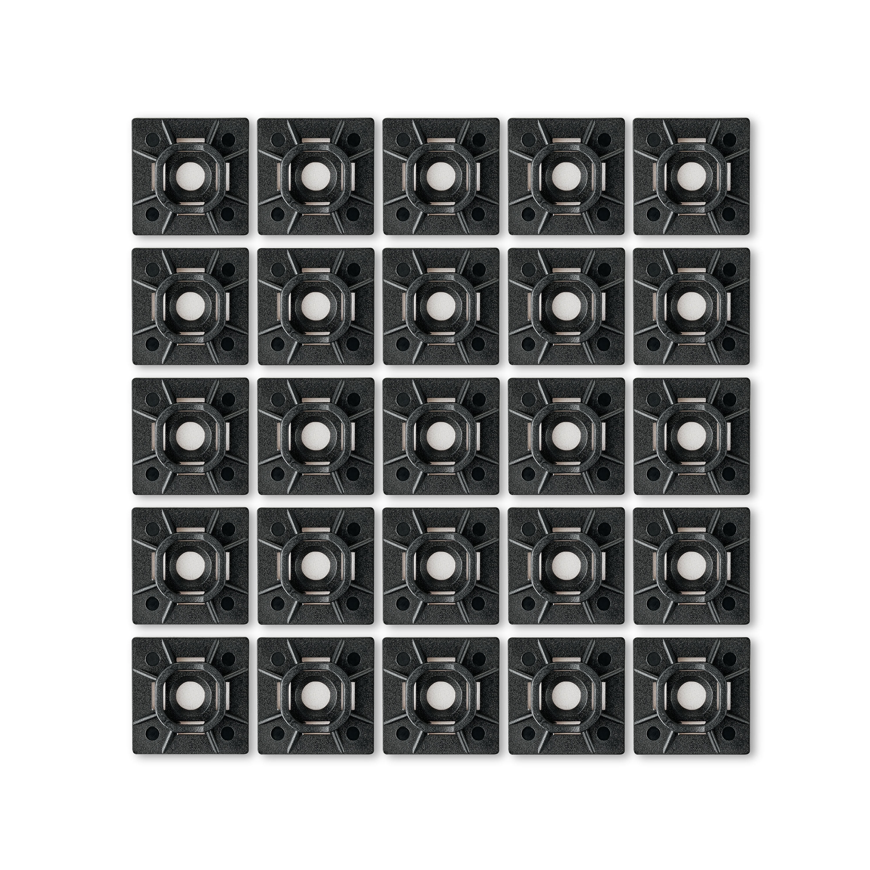 (3 pack) Hyper Tough Cable Tie Mounting Bases, 1 in x 1 in, 25 Count