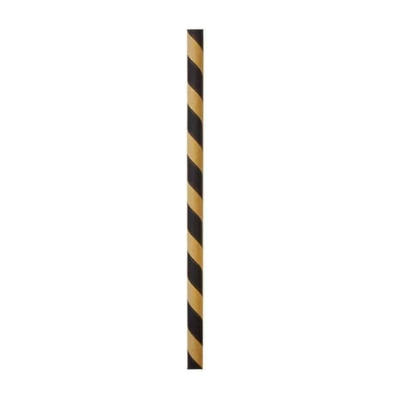 Packnwood 8NPCHP21KB 8.3 in. Gold & Black Striped Paper Straws - 600 Piece