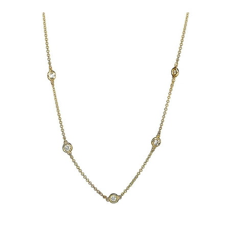 Trio 14K Gold Diamond Station Necklace