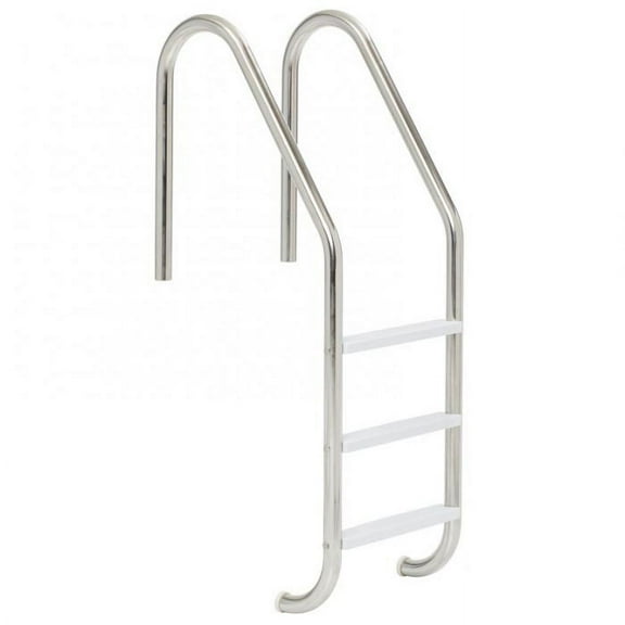 Inter-Fab 3 Tread In Ground Pool Ladder with Handrails, Stainless Steel