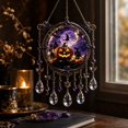 thumbnail image 4 of Halloween Crystal Wind Chime, Lightweight Acrylic Build, Silent Swaying Beads, Spooky Motif, Easy Window Wall Hanging (Pumpkin), 4 of 7