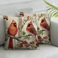 thumbnail image 2 of JEUXUS Bird Throw Pillow Cover Cardinal Animal Leaf Striped Rustic red Decorative Pack of 2 Kid Zipper Cushion Cozy Bedding Soft Living Room Indoor Porch Bed Dorm Home Big Pillow case, 2 of 6